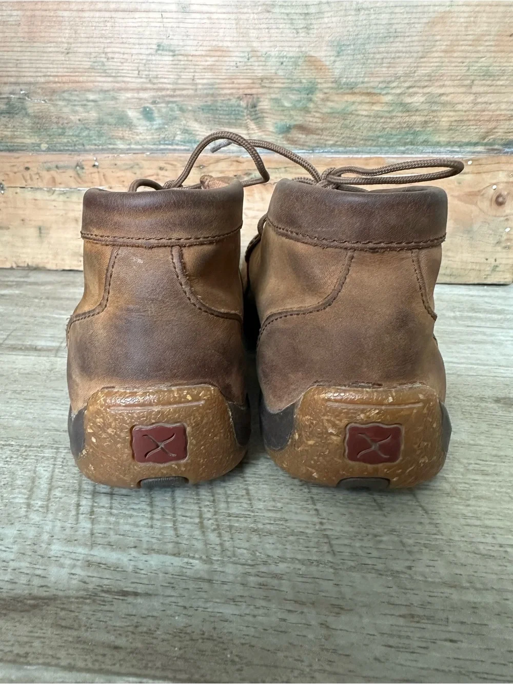 Twisted X Tan and Black Woven Toe Kids Moccasins